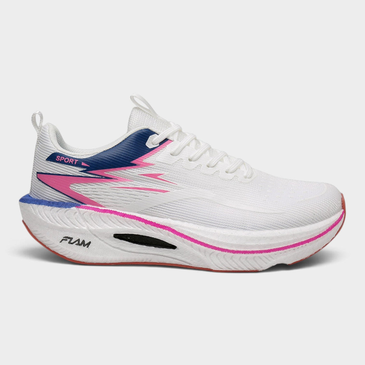 FLAM Women's Cushioned Running Trainers – White/Navy