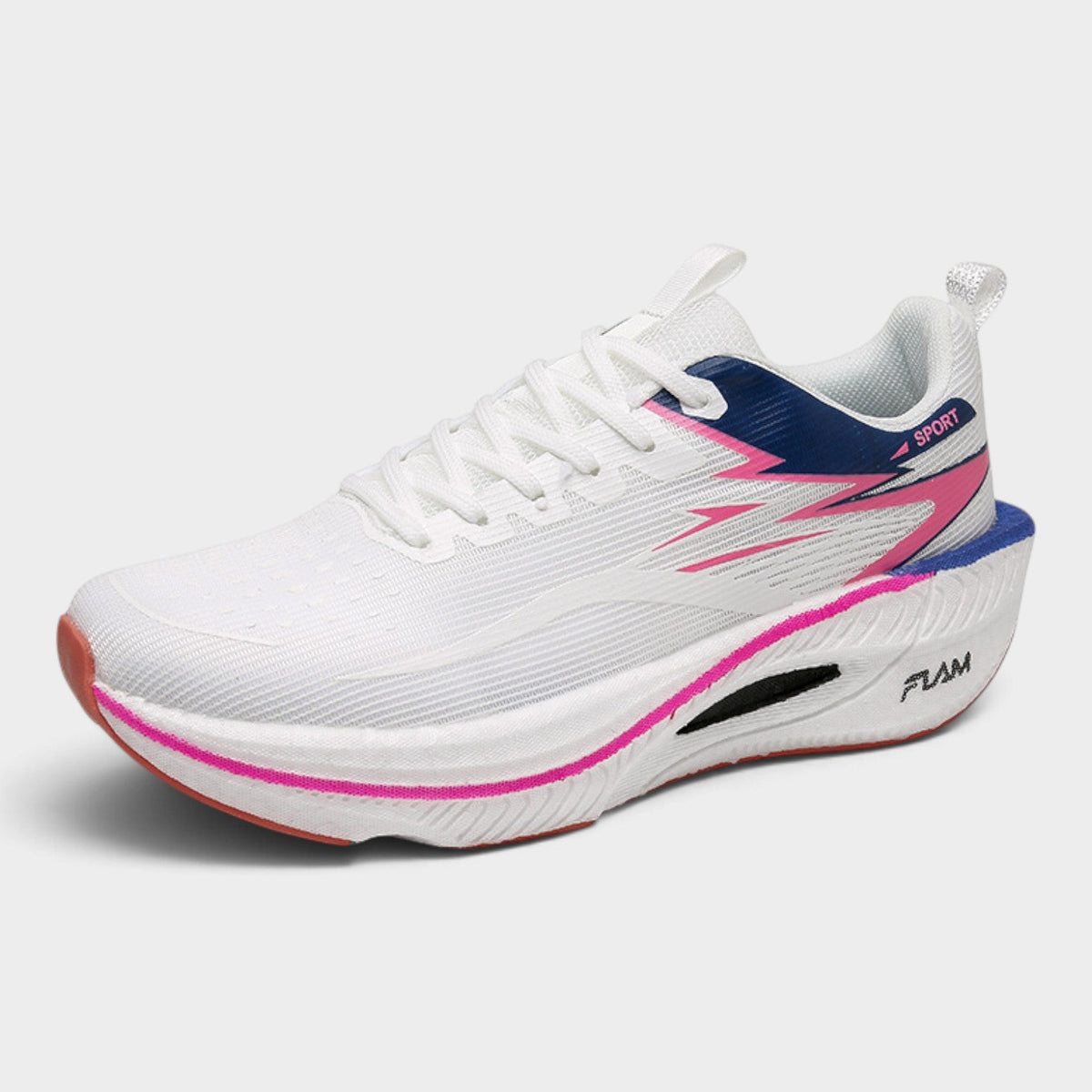 FLAM Women's Cushioned Running Trainers – White/Navy
