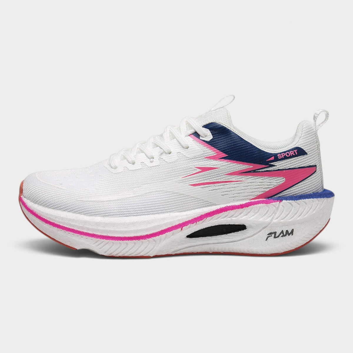 FLAM Women's Cushioned Running Trainers – White/Navy